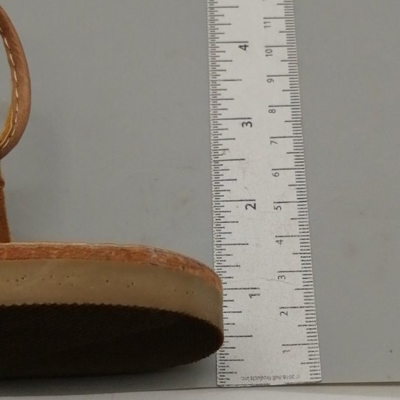 Express Womens Flat Heel Laced‎ Front Pom Pom Straps Ankle Wrap/Tie Sandal Sz 6 - Picture 7 of 9